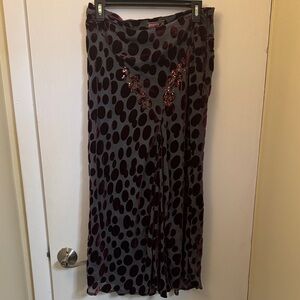 April Cornell Women’s Burgundy Polka Dot Maxi Skirt with Sequin Detail